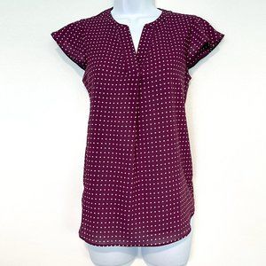 J. Crew Petite Pleat-Front Polka Dot Blouse